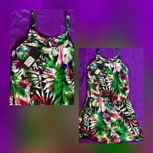 Qud London green floral romper, UK 10, NWT